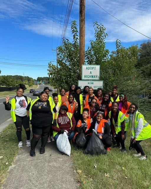 Volunteers at community event